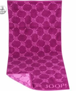 JOOP! Gästetuch 3er Pack 1611/GT/22 Gästetücher, 30 x 50 cm, Fuchsia-pink, Fuchsia