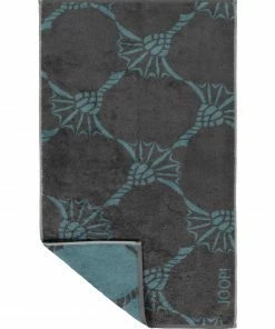 JOOP! Duschtuch 1677/DT/74 150 x 80 cm, Anthrazit-petrol gemustert, Graphite
