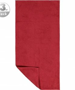 JOOP! Gästetuch 3er Pack 1670/GT/280 Gästetücher, 30 x 50 cm, Rot, Granat