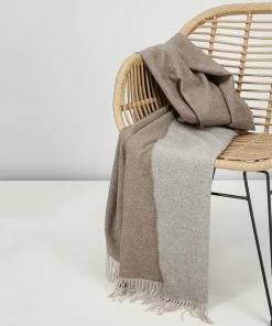 schlechtchritte 30 Eagle Decke Kaschmir-Schurwolle 13112/116 Kaschmir-Wolle, Braun-greige meliert, Grau-braun