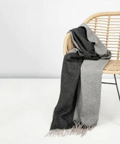 schlechtchritte 32 Eagle Decke Kaschmir-Schurwolle 13112/111 Kaschmir-Wolle, Anthrazit-grau meliert, Schwarz-grau