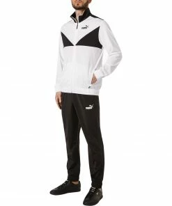 PUMA Trainingsanzug 585839/0002 Regular Fit, Mikrofaser, Schwarz-weiß, Weiß-schwarz