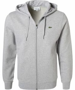 LACOSTE Sweatjacke SH1551/9YA Baumwolle, Silbergrau meliert, Silber