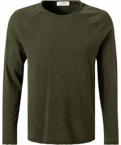 American Vintage Longsleeve MSON24G/pesto vintage Baumwolle, Grün meliert