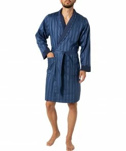 Novila Hausmantel George 8367/049/4 Satin Frotteefutter, Marine