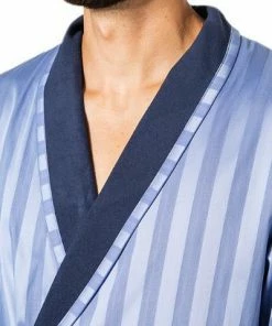 Novila Hausmantel George 8367/049/5 Satin Frotteefutter, Hellblau , Blau -schlechtchritte 373484 norm2