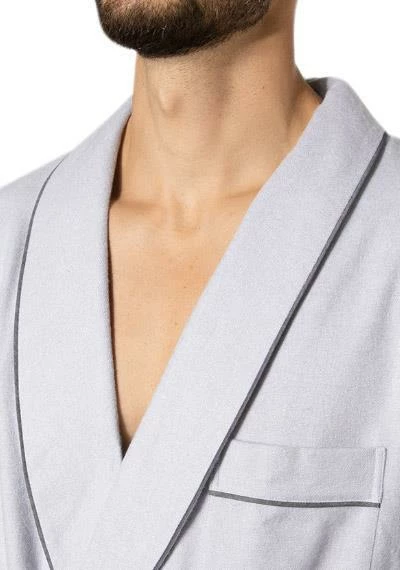 Novila Hausmantel Lord 9605/046/9 Flanell, Platin meliert, Platin 3 Novila Hausmantel Lord 9605/046/9 Flanell, Platin meliert, Platin – Bild 3