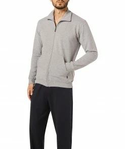 CALIDA Sweatjacke 15281/991 Baumwolle, Grau meliert, Grau