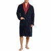 Schiesser Bademantel 171974/507 Baumwolle, Nachtblau-dunkelrot, Dunkelrot