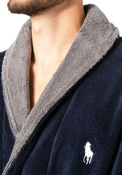 Polo Ralph Lauren Bademantel 714854533/001 Frottee Logo-Print am Rückteil, Navy-grau, Navy 4 Polo Ralph Lauren Bademantel 714854533/001 Frottee Logo-Print am Rückteil, Navy-grau, Navy – Bild 4