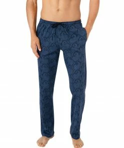 Novila Long Pants 8100/401/104 Pyjamahose, Baumwolle, Marine gemustert, Marine