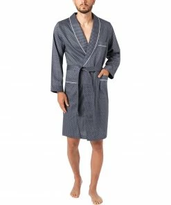 Novila Hausmantel Lord 8675/046/104 Baumwolle, Dunkelblau-weiß gemustert, Marine