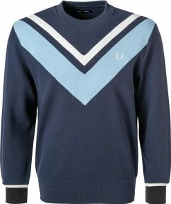 Fred Perry Pullover M2634/395 Sweatshirt, Baumwolle, Blau, Karbonblau