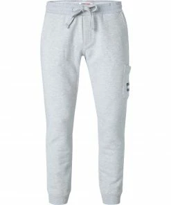TOMMY JEANS Sweathose DM0DM11221/PJ4 Sweathpants, Bio Baumwolle, Hellgrau meliert, Hellgrau