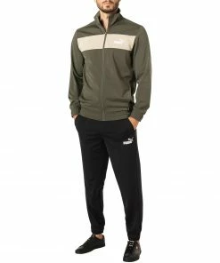 PUMA Trainingsanzug 845844/0044 Regular Fit, Mikrofaser, Olivgrün, Olive