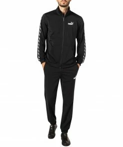 PUMA Trainingsanzug 845845/0001 Regular Fit, Mikrofaser, Schwarz