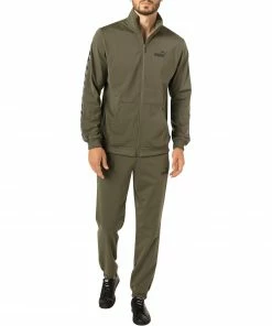 PUMA Trainingsanzug 845845/0044 Regular Fit, Mikrofaser, Olivgrün, Olive