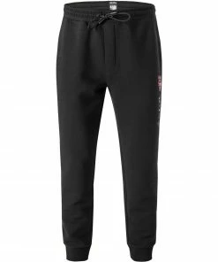 BOSS Sweathose Slamdunk 50461960/003 Sweatpants, NBA Capsule Kollektion, Baumwolle, Schwarz, Schwarz-dunkelrot