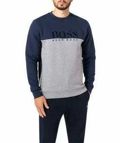 BOSS Sweatshirt Limited 50460399/402 Baumwolle, Dunkelblau-grau meliert, Dunkelblau