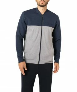 BOSS Sweatjacke Limited 50460400/402 Baumwolle, Dunkelblau-grau meliert, Dunkelblau