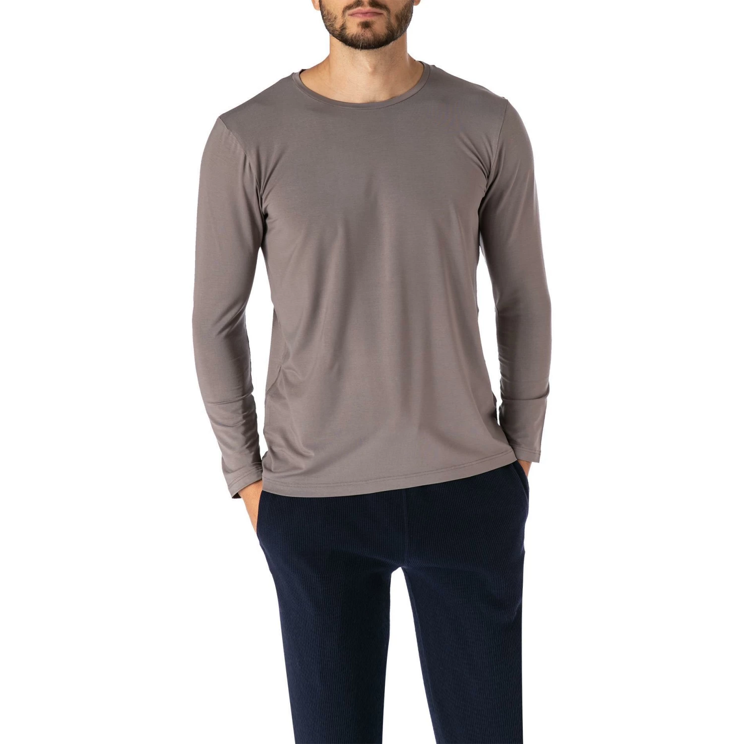 Novila Longsleeve 9581/496/65 Modal-Stretch, Taupe 1 Novila Longsleeve 9581/496/65 Modal-Stretch, Taupe