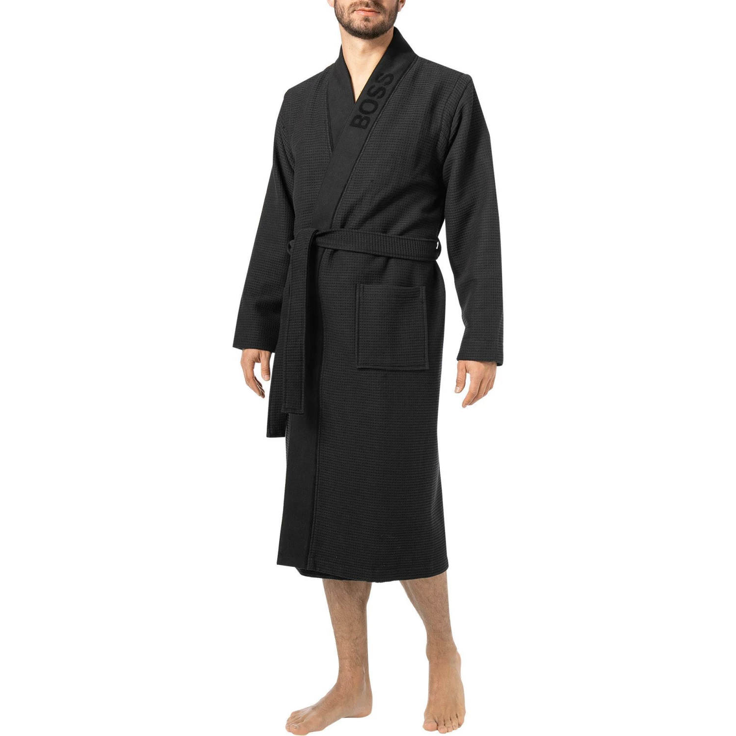 BOSS Kimono Waffle 50439356/001 Bademantel, Baumwolle, Schwarz 1 BOSS Kimono Waffle 50439356/001 Bademantel, Baumwolle, Schwarz
