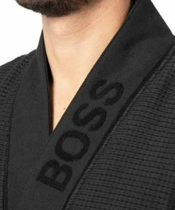 BOSS Kimono Waffle 50439356/001 Bademantel, Baumwolle, Schwarz 6 BOSS Kimono Waffle 50439356/001 Bademantel, Baumwolle, Schwarz -schlechtchritte 381760 norm2
