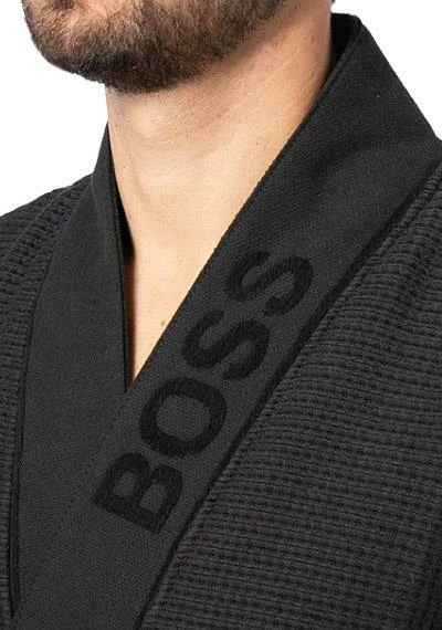 BOSS Kimono Waffle 50439356/001 Bademantel, Baumwolle, Schwarz 3 BOSS Kimono Waffle 50439356/001 Bademantel, Baumwolle, Schwarz – Bild 3