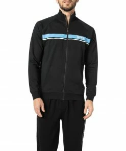 BOSS Sweatjacke Authentic 50460293/002 Baumwolle, Schwarz
