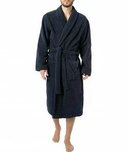 JOOP! Bademantel 1651/175 Baumwoll-Frottee, Nachtblau, Blau