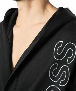 BOSS Bademanel Identity Hooded Robe 50463513/001 Bademantel, Baumwolle, Schwarz 7 BOSS Bademanel Identity Hooded Robe 50463513/001 Bademantel, Baumwolle, Schwarz -schlechtchritte 383417 norm2