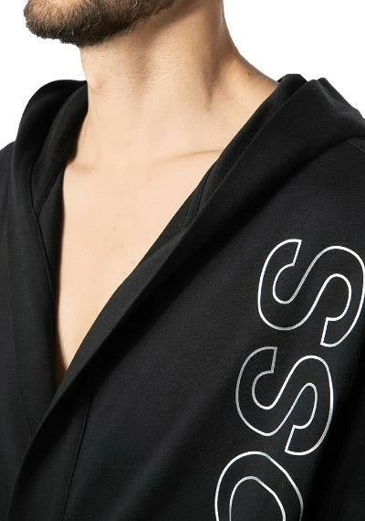 BOSS Bademanel Identity Hooded Robe 50463513/001 Bademantel, Baumwolle, Schwarz 3 BOSS Bademanel Identity Hooded Robe 50463513/001 Bademantel, Baumwolle, Schwarz – Bild 3