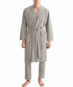 Seidensticker Bademantel 12.100039/0031 Baumwoll-Jersey, Hellgrau meliert, Hellgrau